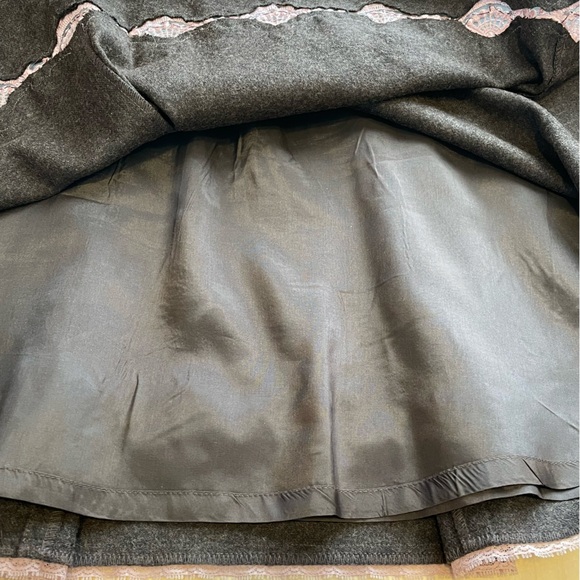 Y2K Express Wool Blend A Line Sequin Beaded Skirt Size 6 Brown & Blush Pink - Picture 9 of 13